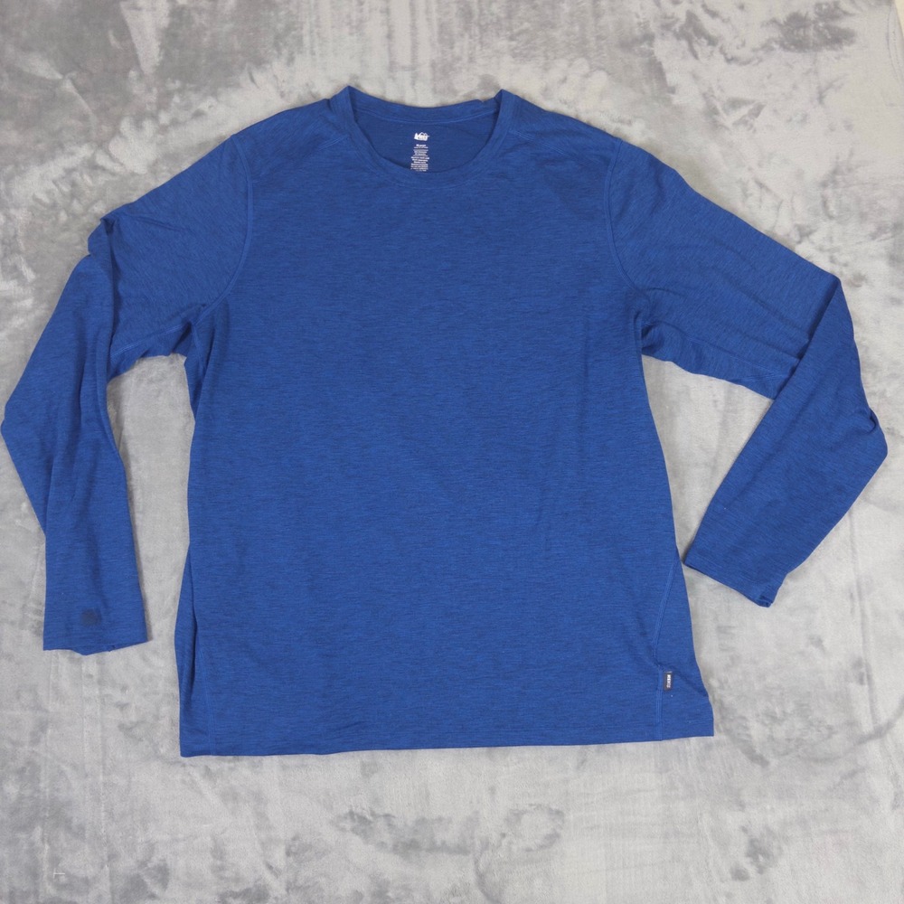 REI Co-op Long Sleeve Shirt Mens XL Blue Heather Active Hiking Performance Tee